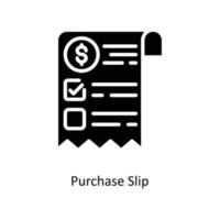 Purchase Slip Vector Solid Icons. Simple stock illustration stock