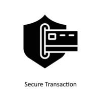 Secure Transaction Vector Solid Icons. Simple stock illustration stock
