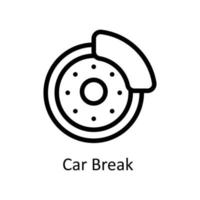 Car Break  Vector     Outline Icons. Simple stock illustration stock