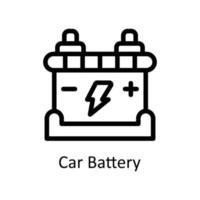 Car Battery Vector     Outline Icons. Simple stock illustration stock