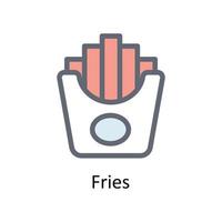 Fries Vector     Fill outline Icons. Simple stock illustration stock