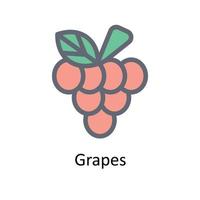 Grapes Vector     Fill outline Icons. Simple stock illustration stock