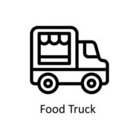 Food truck  Vector      outline Icons. Simple stock illustration stock