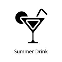 Summer Drink  Vector      Solid Icons. Simple stock illustration stock