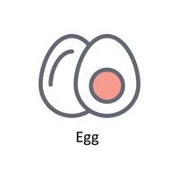 Egg  Vector Fill Outline Icons. Simple stock illustration stock