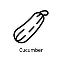 Cucumber Vector  Outline Icons. Simple stock illustration stock