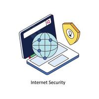 Internet seguridad vector isométrica iconos sencillo valores ilustración