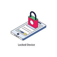 Locked Device Vector Isometric Icons. Simple stock illustration