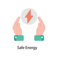 Safe Energy Vector Flat Icons. Simple stock illustration stock