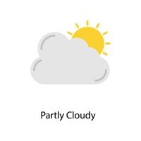 Partly Cloudy Vector Flat Icons. Simple stock illustration stock