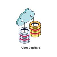 nube base de datos vector isométrica iconos sencillo valores ilustración