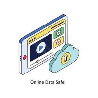 Online Data Safe Vector Isometric Icons. Simple stock illustration