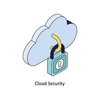 Cloud Security Vector Isometric Icons. Simple stock illustration