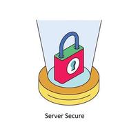 Server Secure Vector Isometric Icons. Simple stock illustration