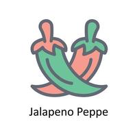 jalapeño pimienta vector llenar contorno iconos sencillo valores ilustración valores