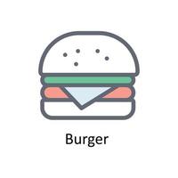 Burger  Vector     Fill outline Icons. Simple stock illustration stock