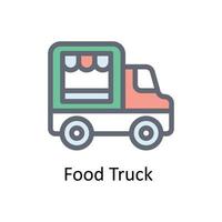 Food truck  Vector     Fill outline Icons. Simple stock illustration stock