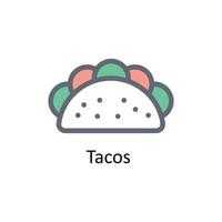 tacos vector llenar contorno iconos sencillo valores ilustración valores