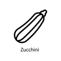 Zucchini  Vector  Outline Icons. Simple stock illustration stock