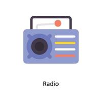 Radio vector Flat Icons. Simple stock illustration stock illustration