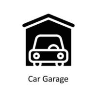 Car Garage Vector     Solid Icons. Simple stock illustration stock