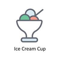 Ice Cream Cup Vector     Fill outline Icons. Simple stock illustration stock