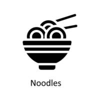 Noodles  Vector      Solid Icons. Simple stock illustration stock