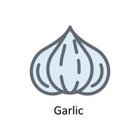 Garlic  Vector Fill Outline Icons. Simple stock illustration stock