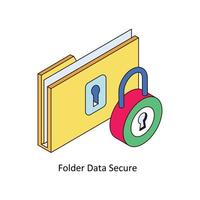 Folder Data Secure Vector Isometric Icons. Simple stock illustration