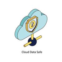 Cloud Data Safe Vector Isometric Icons. Simple stock illustration