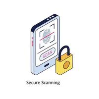 Secure Scanning Vector Isometric Icons. Simple stock illustration