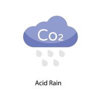 Acid Rain Vector Flat Icons. Simple stock illustration stock