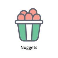 Nuggets Vector     Fill outline Icons. Simple stock illustration stock