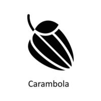 carambola vector sólido iconos sencillo valores ilustración valores