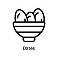 Dates Vector  Outline Icons. Simple stock illustration stock
