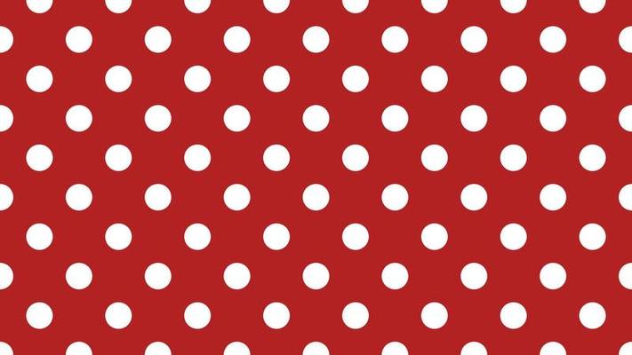 white color polka dots over firebrick red background