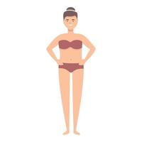Woman swimwear icon cartoon vector. Swim pool vector