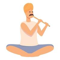 Person flute icon cartoon vector. Snake charmer vector