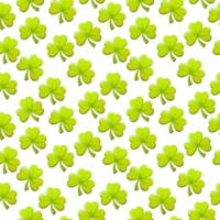 Seamless pattern of shamrock or clover. Seamless green background for St. Patrick day. Lucky background. png