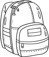 School Bag Isolated Coloring Page for Kids vector