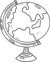 Globe Isolated Coloring Page for Kids vector