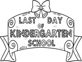 Last Day of Kindergarten School Isolated Coloring vector