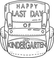 Happy Last Day of Kindergarten Isolated Coloring vector