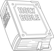 santo Biblia aislado colorante página para niños vector