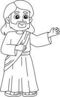Jesus the Messiah Isolated Coloring Page for Kids vector