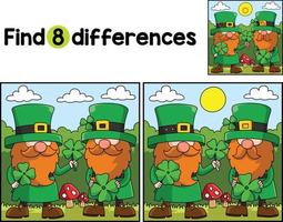 St. Patricks Day 2 Gnomes Find The Differences vector