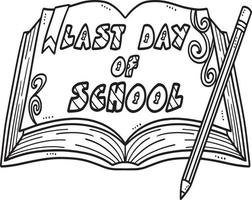 Last Day of School Isolated Coloring Page for Kids vector