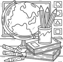 Last Day of School Globe Crayon Book Coloring vector