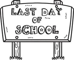 Last Day of School Isolated Coloring Page for Kids vector