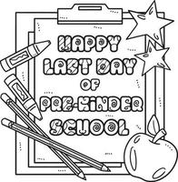 Happy Last Day of Pre K School Isolated Coloring vector